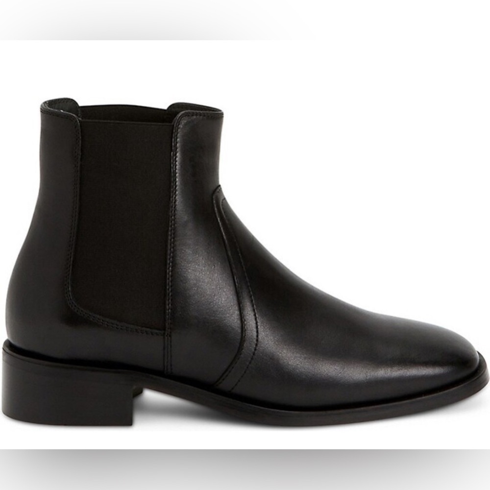 Aquatalia Tamera Block Heel Chelsea Leather Bootie in Black Size 11